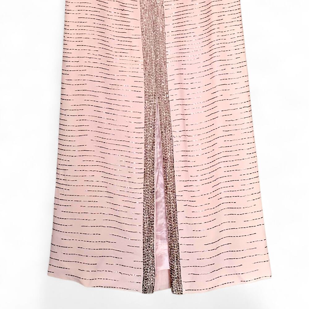 Vintage 1960s Malcolm Starr Beaded Evening Gown Pink Column Dress Hong Kong 10 - Picture 15 of 15